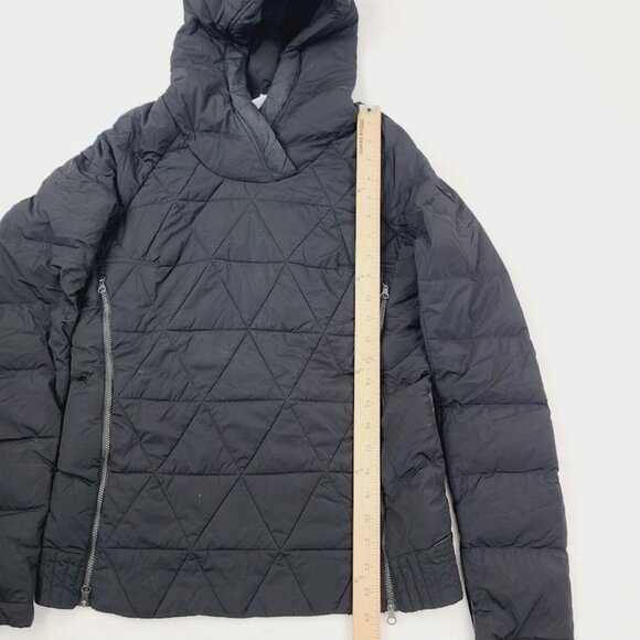Lululemon Women's Black Fluffed Up Hooded Padded Pullover Puffer Jacket Size 6 - Picture 8 of 12